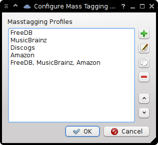Masstagging Profile choosing dialog.